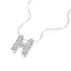 Thumbnail Image 2 of Sterling Silver Cubic Zirconia 'H' Bubble Initial Necklace