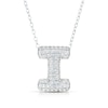 Thumbnail Image 1 of Sterling Silver Cubic Zirconia 'I' Bubble Initial Necklace