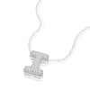 Thumbnail Image 2 of Sterling Silver Cubic Zirconia 'I' Bubble Initial Necklace