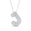 Thumbnail Image 1 of Sterling Silver Cubic Zirconia 'J' Bubble Initial Necklace