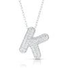 Thumbnail Image 1 of Sterling Silver Cubic Zirconia 'K' Bubble Initial Necklace