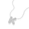 Thumbnail Image 2 of Sterling Silver Cubic Zirconia 'K' Bubble Initial Necklace