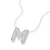 Thumbnail Image 2 of Sterling Silver Cubic Zirconia 'M' Bubble Initial Necklace