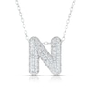 Thumbnail Image 1 of Sterling Silver Cubic Zirconia 'N' Bubble Initial Necklace
