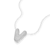 Thumbnail Image 2 of Sterling Silver Cubic Zirconia 'V' Bubble Initial Necklace