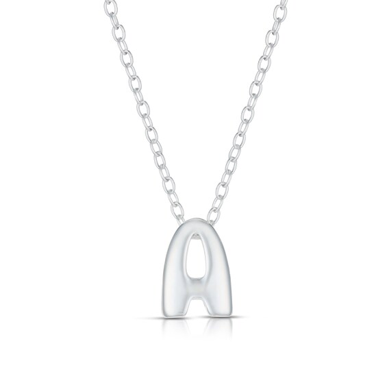 Sterling Silver A Initial Necklace