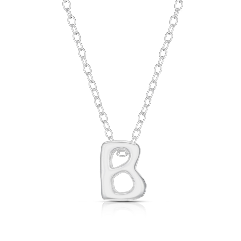 Main Image 1 of Sterling Silver 'B' Initial Necklace