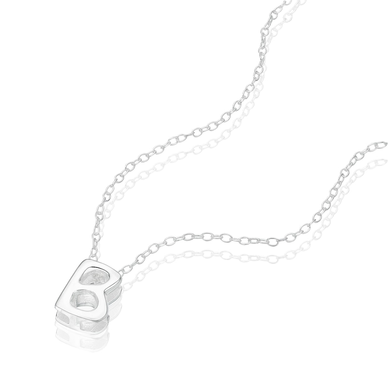Main Image 2 of Sterling Silver 'B' Initial Necklace