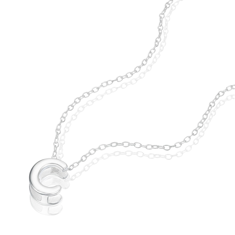 Main Image 2 of Sterling Silver 'C' Initial Necklace
