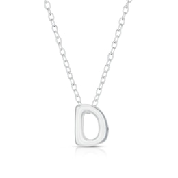 Sterling Silver 'D' Initial Necklace
