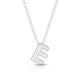 Sterling Silver 'E' Initial Necklace
