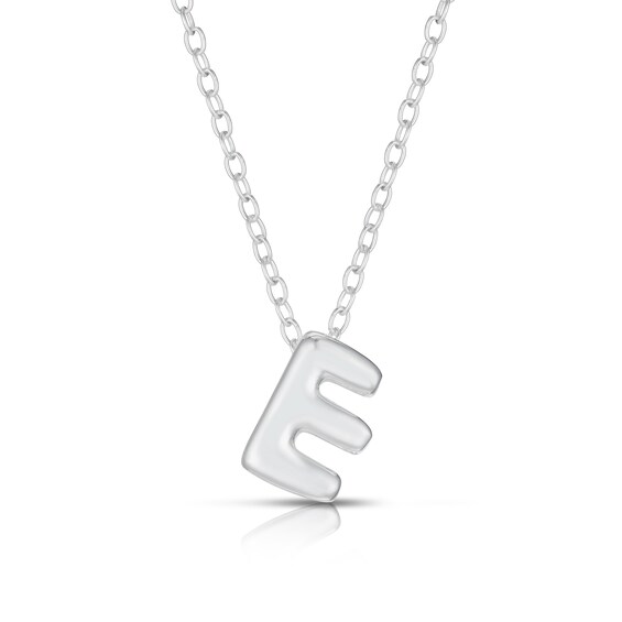 Sterling Silver E Initial Necklace
