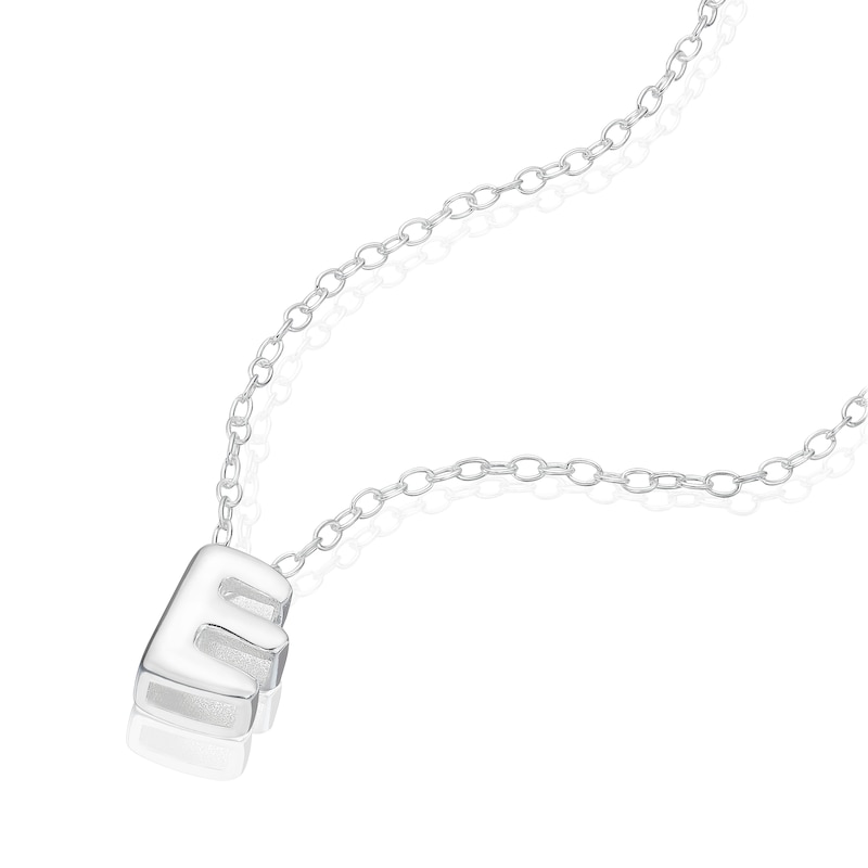 Main Image 2 of Sterling Silver 'E' Initial Necklace
