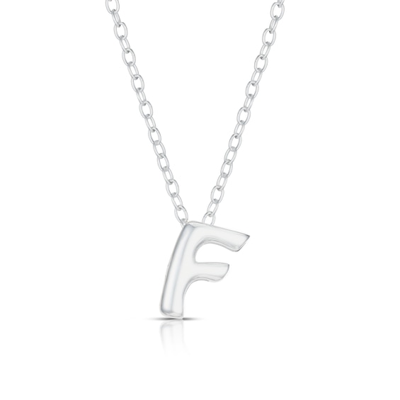 Sterling Silver F Initial Necklace