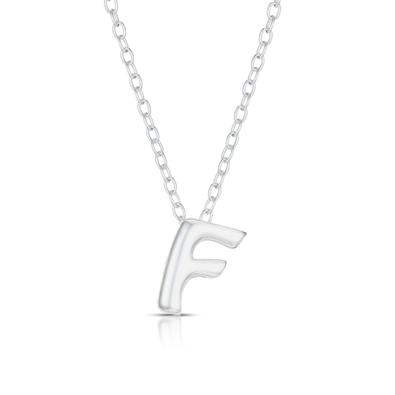 Main Image 1 of Sterling Silver 'F' Initial Necklace