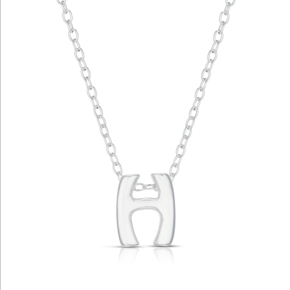Sterling Silver H Initial Necklace