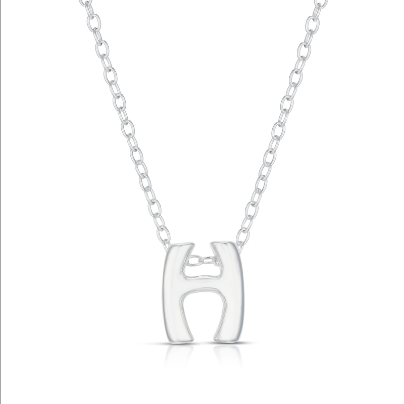 Main Image 1 of Sterling Silver 'H' Initial Necklace