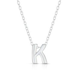Sterling Silver 'K' Initial Necklace