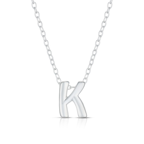 Sterling Silver K Initial Necklace