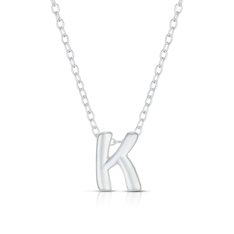 Main Image 1 of Sterling Silver 'K' Initial Necklace
