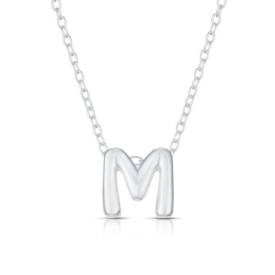 Sterling Silver M Initial Necklace