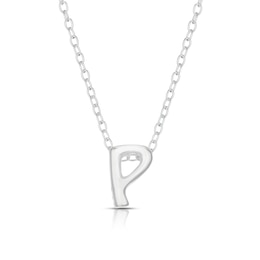 Sterling Silver 'P' Initial Necklace