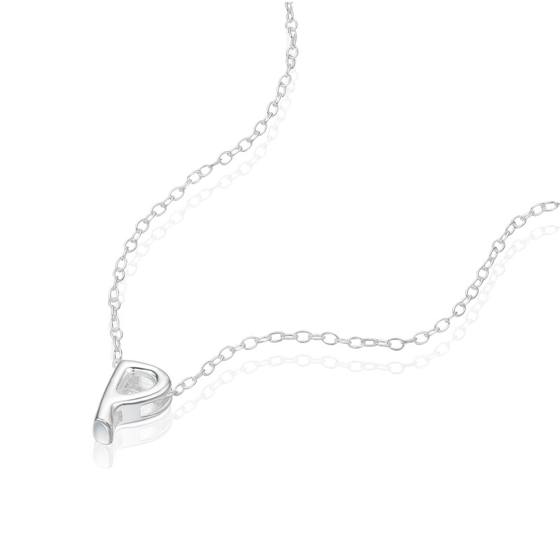 Main Image 2 of Sterling Silver 'P' Initial Necklace