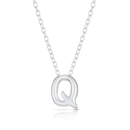 Sterling Silver 'Q' Initial Necklace