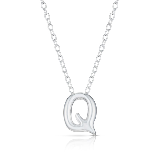 Sterling Silver Q Initial Necklace
