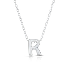 Sterling Silver 'R' Initial Necklace