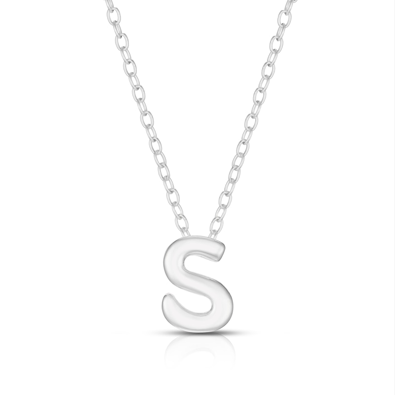 Main Image 1 of Sterling Silver 'S' Initial Necklace