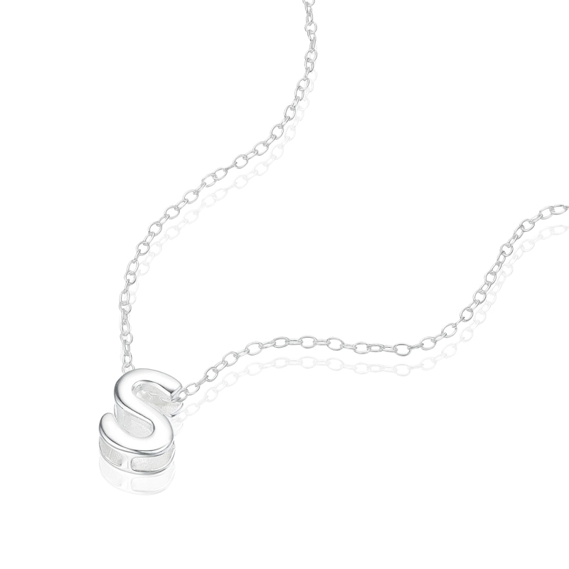 Main Image 2 of Sterling Silver 'S' Initial Necklace