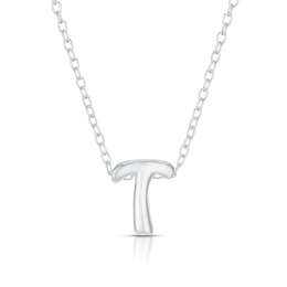 Sterling Silver 'T' Initial Necklace