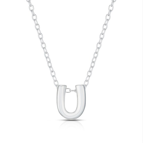 Sterling Silver U Initial Necklace