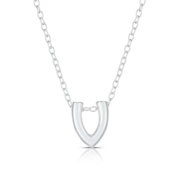 Sterling Silver 'V' Initial Necklace