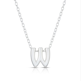 Sterling Silver 'W' Initial Necklace
