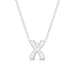 Sterling Silver 'X' Initial Necklace