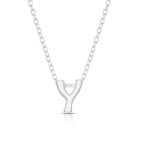 Sterling Silver Y Initial Necklace