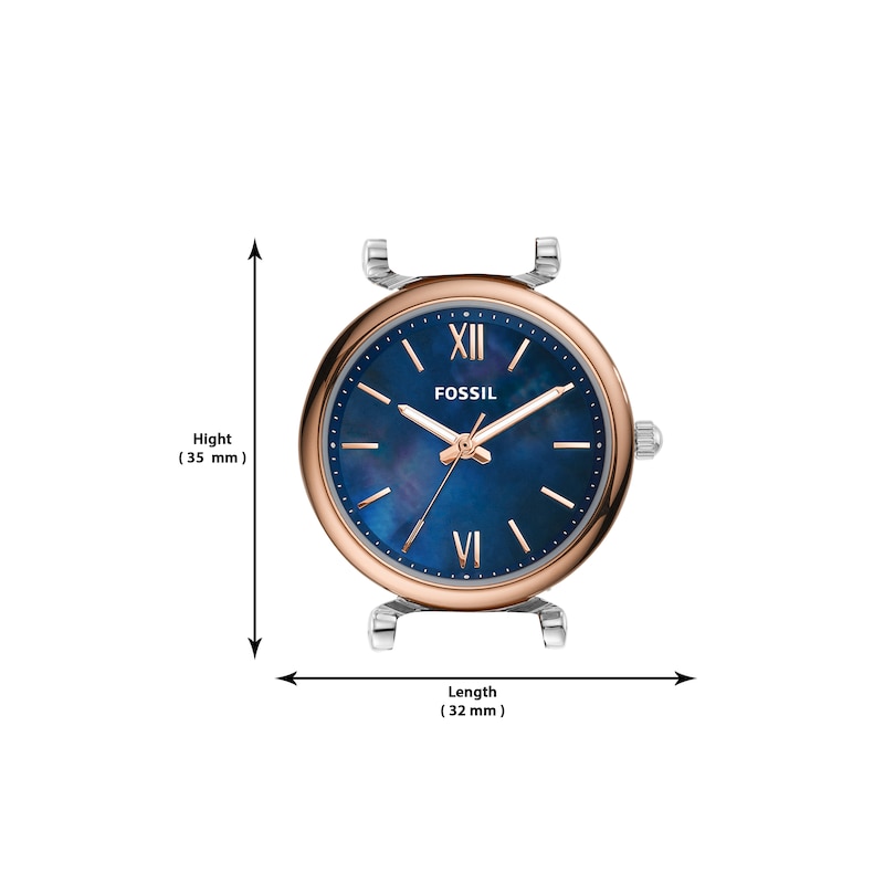 Main Image 6 of Fossil Carlie Ladies' Blue MOP Dial Tan Leather Strap Watch