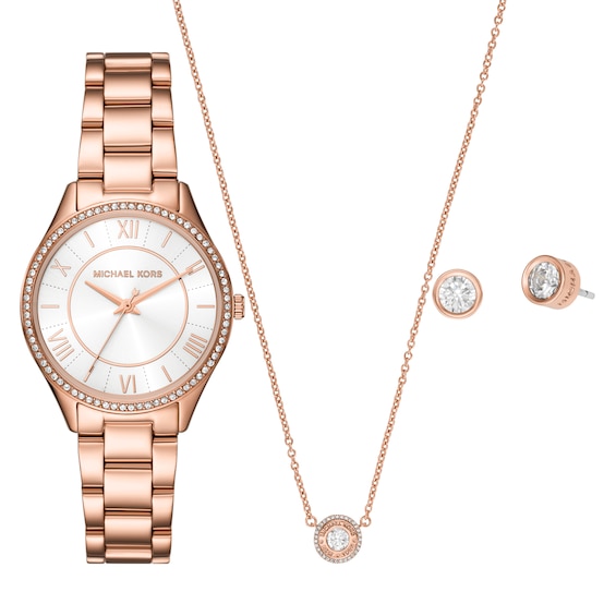 Michael Kors Lauryn Ladies Mother Of Pearl Dial Rose Gold To