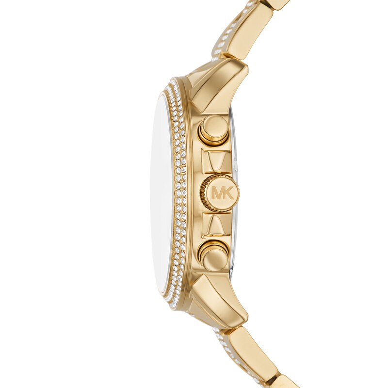 Main Image 3 of Michael Kors Brynn Ladies' Gold Chronograph Dial Gold Tone Stone Set Bracelet Watch