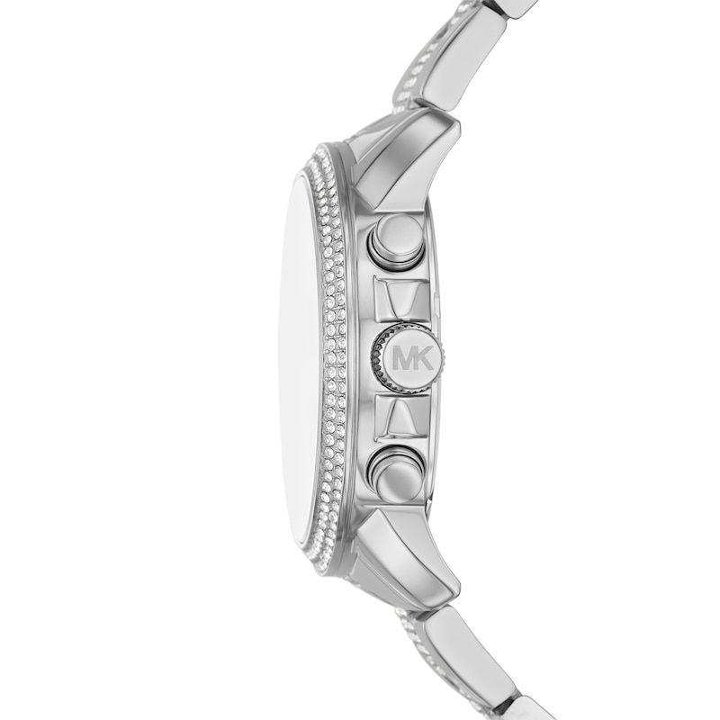 Main Image 2 of Michael Kors Brynn Ladies' Silver Chronograph Dial Stainless Steel Stone Set Bracelet Watch