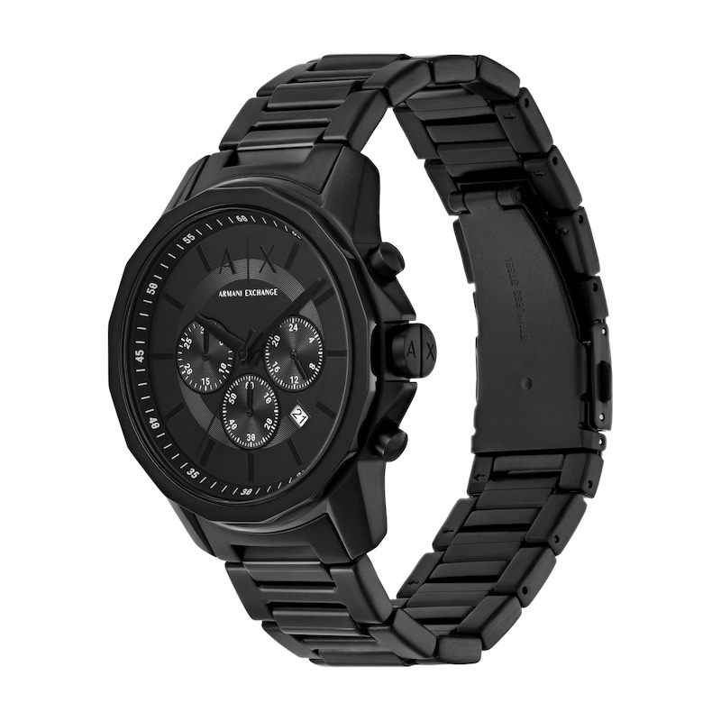 Main Image 2 of Armani Exchange Men's Black Dial Black Tone Bracelet Watch & Bracelet Set