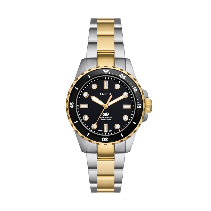Main Image 1 of Fossil Blue Dive Ladies' Black Dial Two Tone Stainless Steel Watch