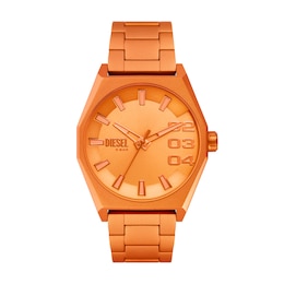 Diesel Scraper Men's All Orange Tone Bracelet Watch