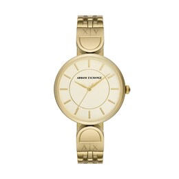 Armani Exchange Ladies' Gold Tone Stainless Steel Bracelet Watch