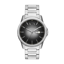 Armani Exchange Men's Black Graduated Dial Stainless Steel Watch