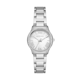 Micheal Kors Sage Ladies' MOP Round Stainless Steel Bracelet Watch