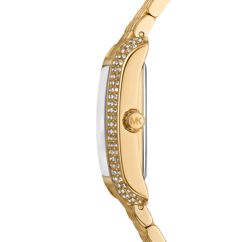 Main Image 2 of Micheal Kors Emery Ladies' Rectangle White Dial Gold Tone Bracelet Watch