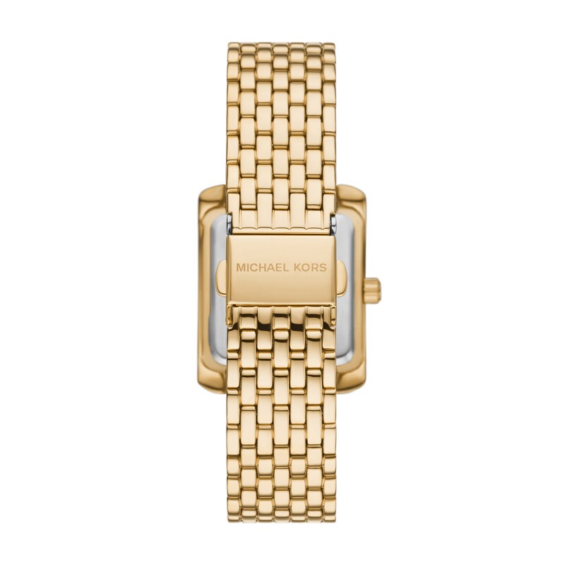 Main Image 3 of Micheal Kors Emery Ladies' Rectangle White Dial Gold Tone Bracelet Watch